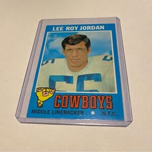 Lee Roy Jordan 1971 Topps Football Card # 31 Dallas Cowboys Vintage Collectible